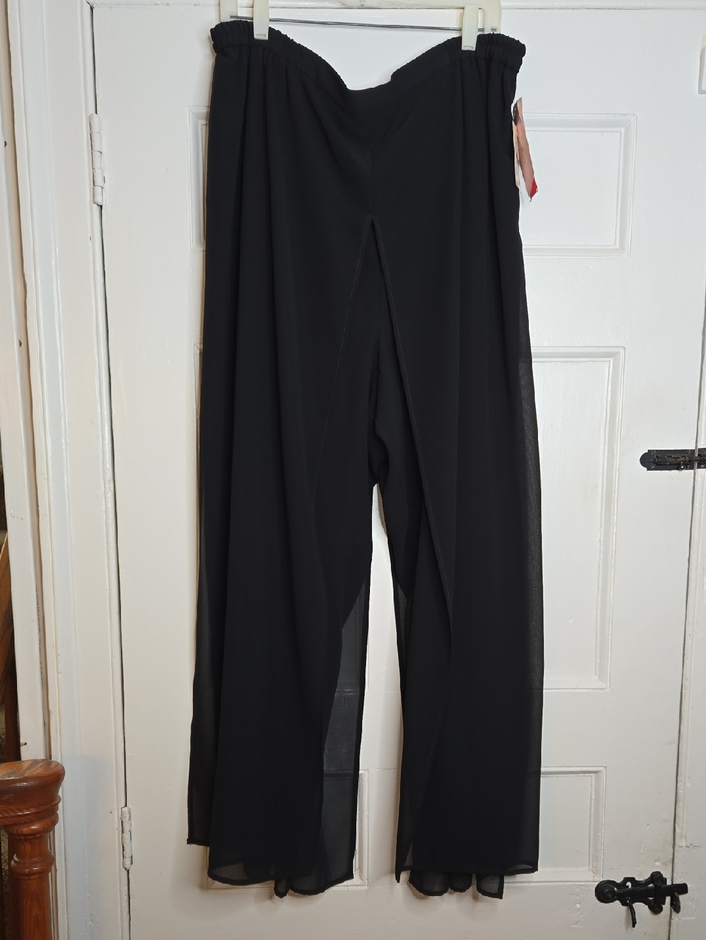 J. R. Nites Black Wide-Leg Palazzo-like Trousers, Size 22W